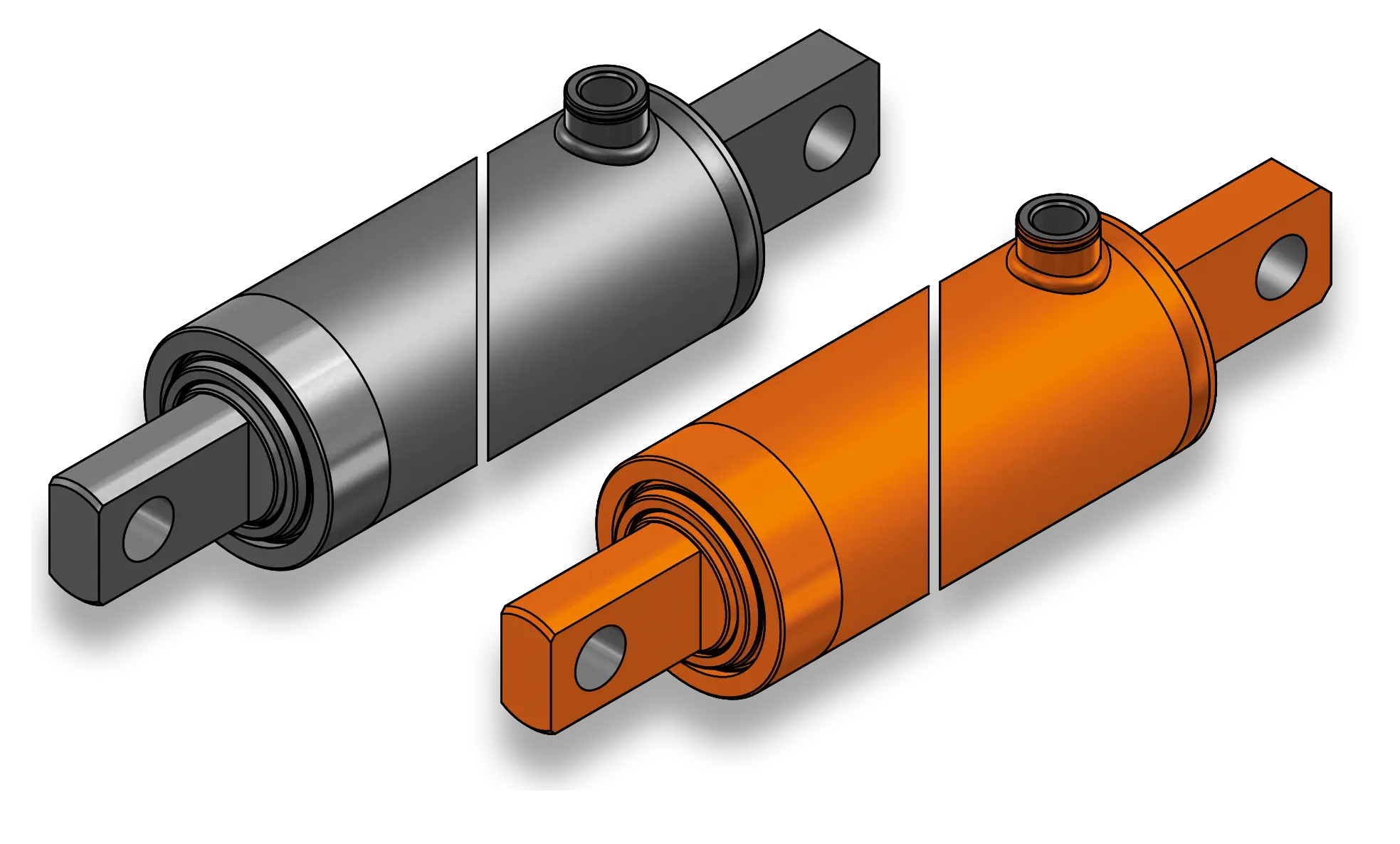 Schneepflug Zylinder Beispiel RAL2011